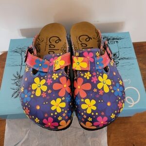 CHALOU Kids Floral Slip-On Clogs in Purple and Multicolor